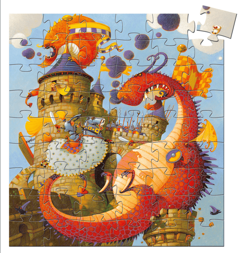 media image for Silhouette Puzzles Vaillant And The Dragon design by DJECO 22