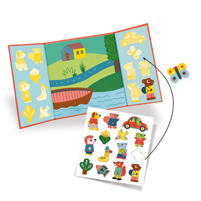 product image of animals toddler repositionable sticker book activity by djeco dj09071 1 564