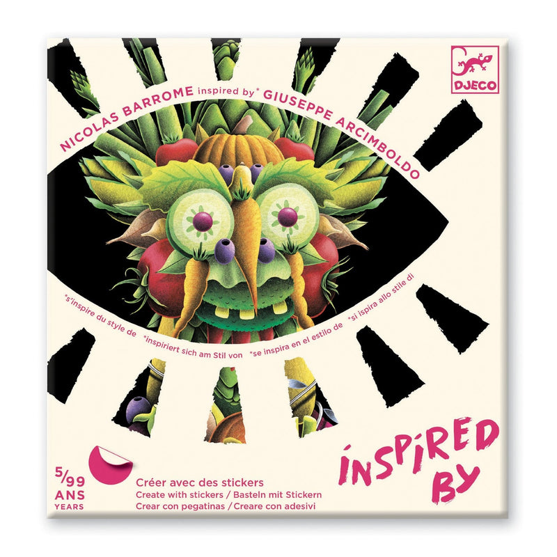 media image for spring vegetables inspired by arcimboldo sticker collage art kit by djeco dj09370 1 280