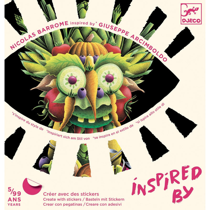 media image for spring vegetables inspired by arcimboldo sticker collage art kit by djeco dj09370 2 286