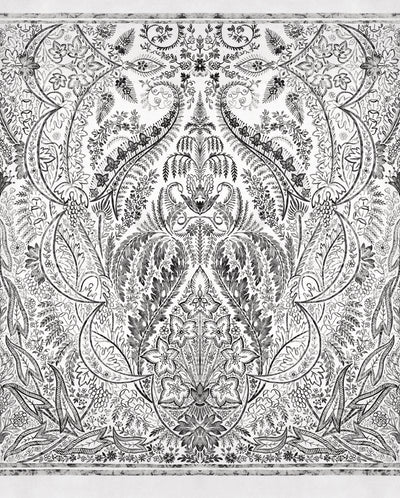 product image for Jaipur Paisley Damask Wall Mural in Black/White from Damask Resource Library by York Wallcoverings 52