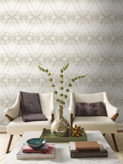 product image for Tudor Diamond Damask Wallpaper in Linen from Damask Resource Library by York Wallcoverings 56