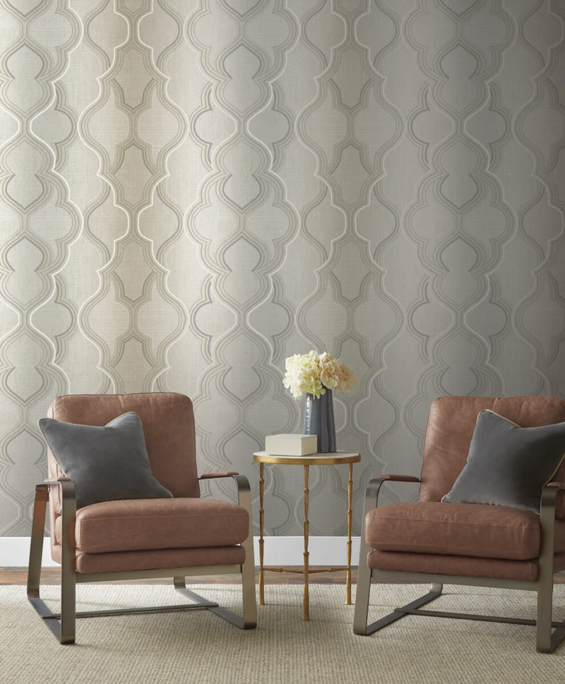 media image for Modern Ombre Damask Wallpaper in Neutral from Damask Resource Library by York Wallcoverings 210
