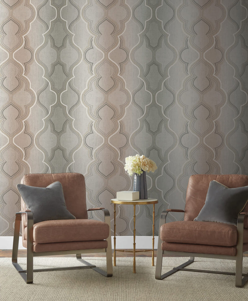 media image for Modern Ombre Damask Wallpaper in Clay from Damask Resource Library by York Wallcoverings 282
