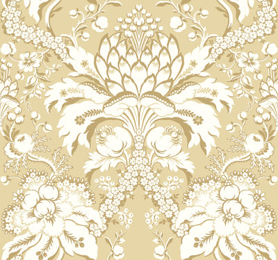 product image of French Artichoke Wallpaper in Yellow from Damask Resource Library by York Wallcoverings 586