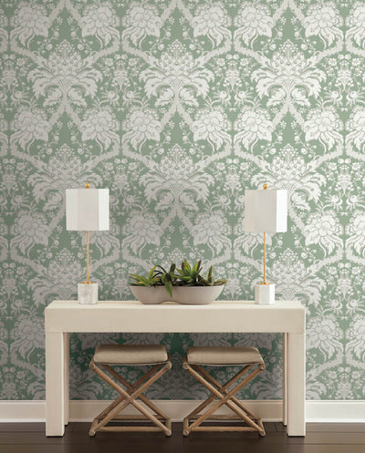 product image of French Artichoke Wallpaper in Green from Damask Resource Library by York Wallcoverings 566