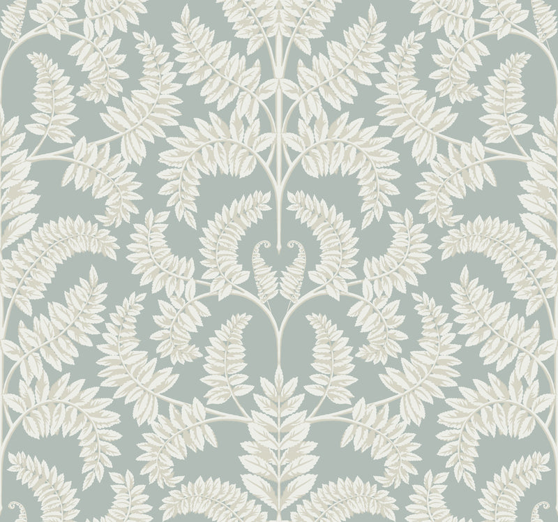 media image for sample royal fern damask wallpaper in eucalyptus from damask resource library by york wallcoverings 1 227