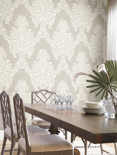 product image for Pineapple Plantation Wallpaper in Taupe from Damask Resource Library by York Wallcoverings 89