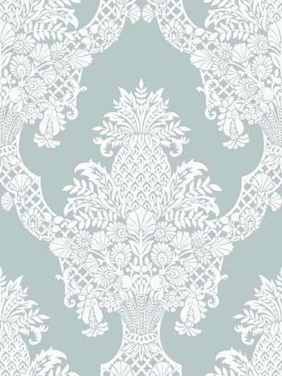 product image of Pineapple Plantation Wallpaper in Sea Blue from Damask Resource Library by York Wallcoverings 516