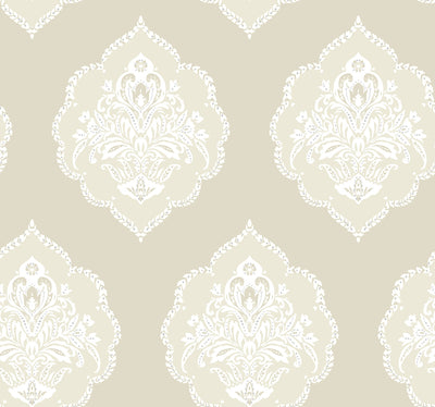 product image for Signet Medallion Wallpaper in Beige from Damask Resource Library by York Wallcoverings 44
