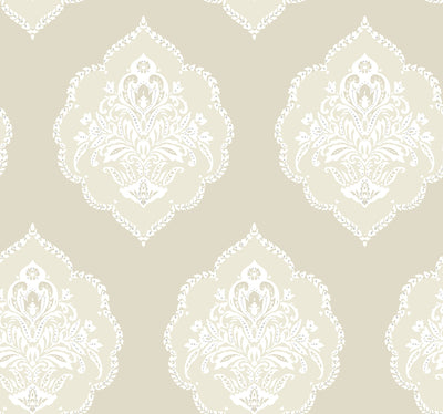 product image for Signet Medallion Wallpaper in Beige from Damask Resource Library by York Wallcoverings 44