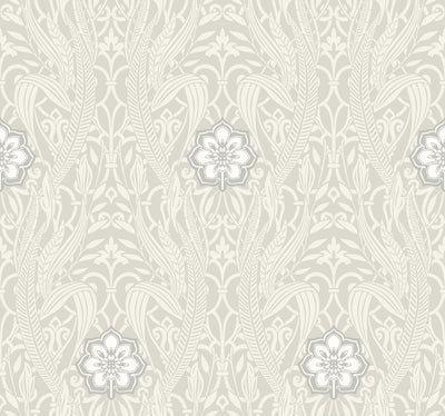 product image of sample gatsby damask wallpaper in grey from damask resource library by york wallcoverings 1 512