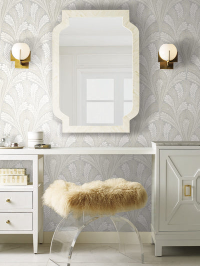 product image for Shell Damask Wallpaper in Grey from Damask Resource Library by York Wallcoverings 70
