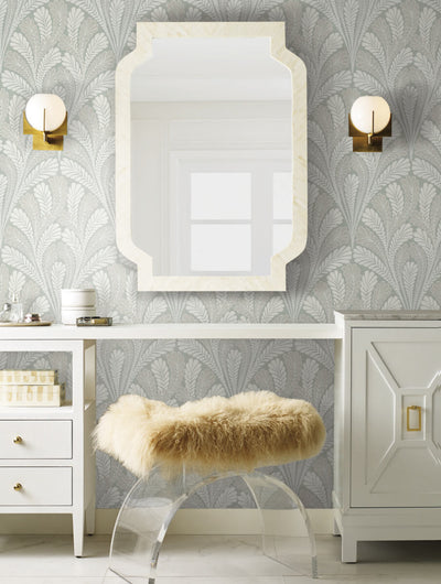 product image for Shell Damask Wallpaper in Sage from Damask Resource Library by York Wallcoverings 5