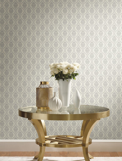 product image for Petite Ogee Wallpaper in Taupe from Damask Resource Library by York Wallcoverings 76