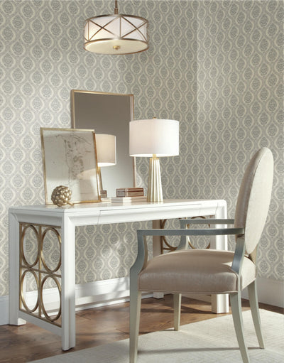 product image for Petite Ogee Wallpaper in Taupe from Damask Resource Library by York Wallcoverings 47
