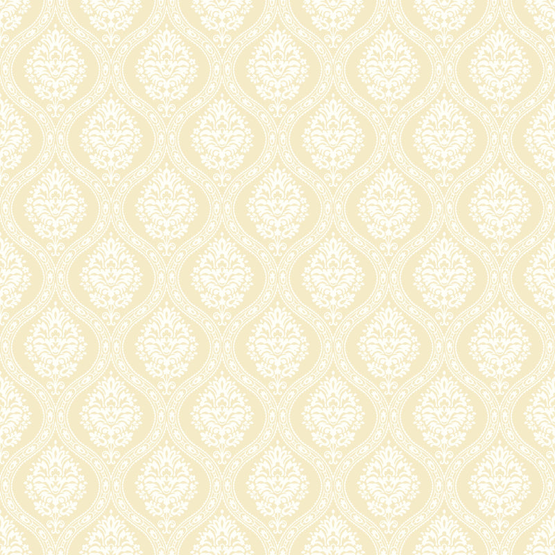 media image for sample petite ogee wallpaper in yellow from damask resource library by york wallcoverings 1 294