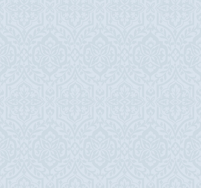 media image for sample cathedral damask wallpaper in water blue from damask resource library by york wallcoverings 1 212