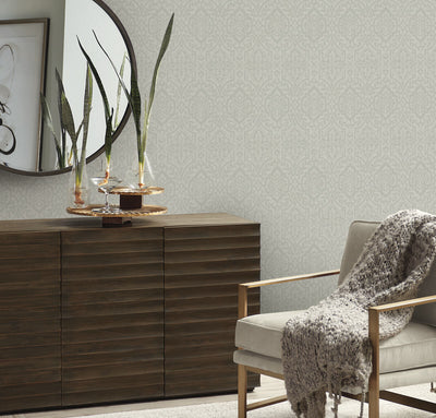 product image of Cathedral Damask Wallpaper in Grey from Damask Resource Library by York Wallcoverings 570