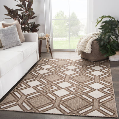 product image for samba indoor outdoor trellis brown ivory rug design by nikki chu 5 6