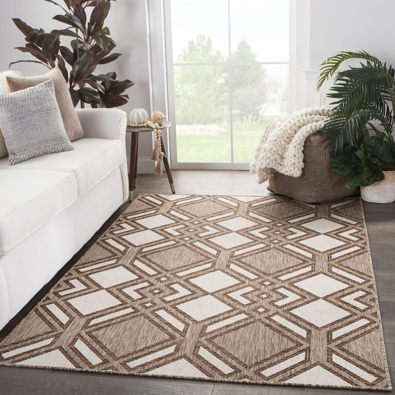 media image for samba indoor outdoor trellis brown ivory rug design by nikki chu 5 220