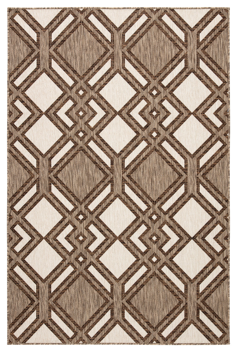 media image for samba indoor outdoor trellis brown ivory rug design by nikki chu 1 248