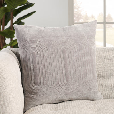 product image for Deco Joyce Down Light Gray & Silver Pillow by Nikki Chu 4 20