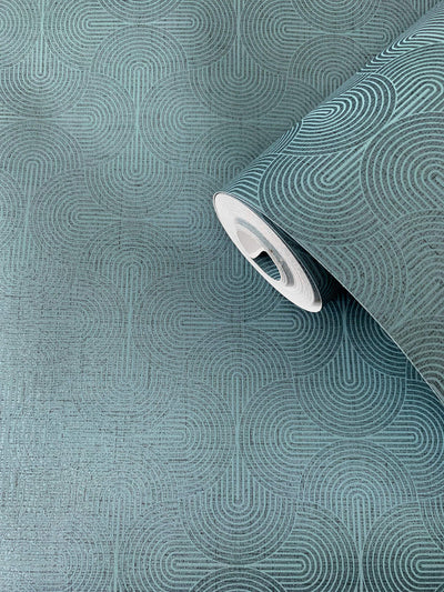 product image for Zen Geometric Wallpaper in Green/Blue 9