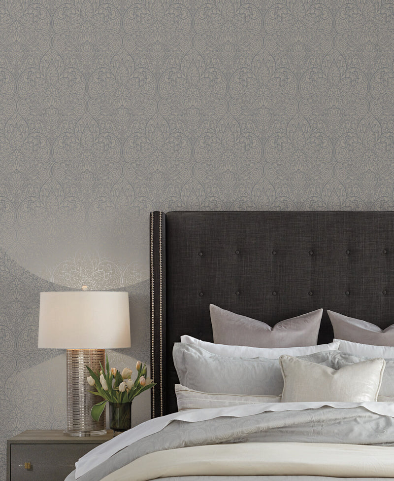 media image for Paradise Dark Taupe/Silver Wallpaper from the After Eight Collection by Candice Olson 225