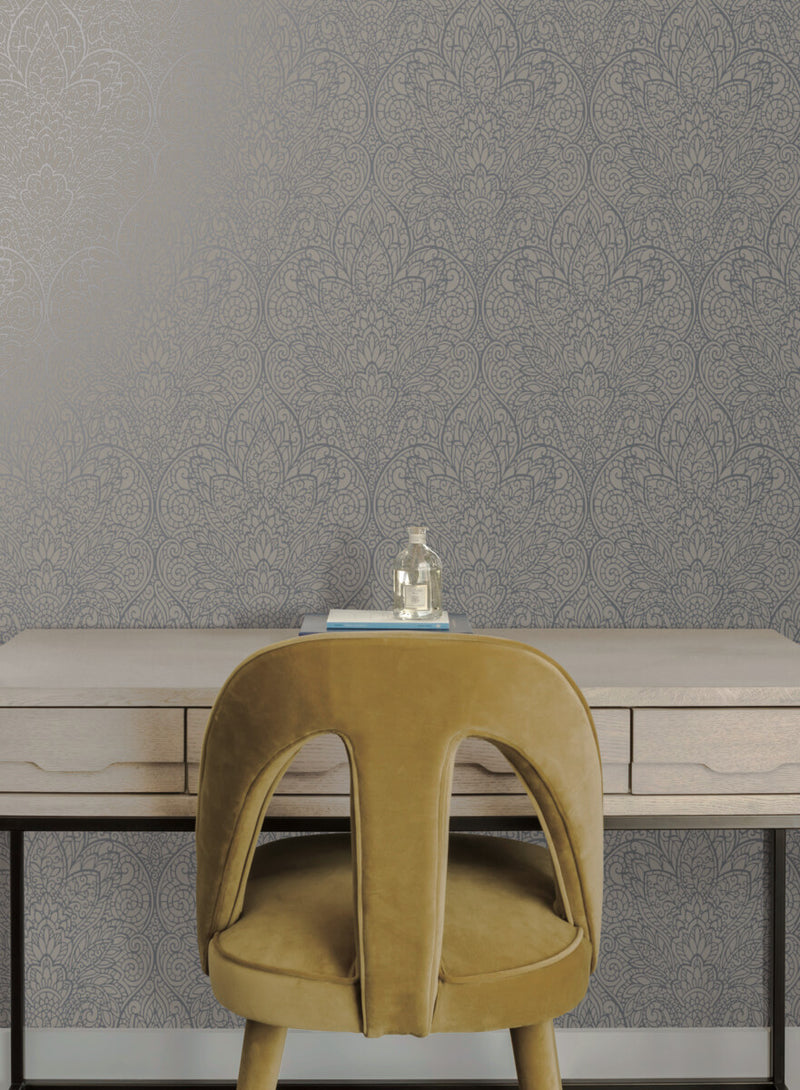 media image for Paradise Dark Taupe/Silver Wallpaper from the After Eight Collection by Candice Olson 294