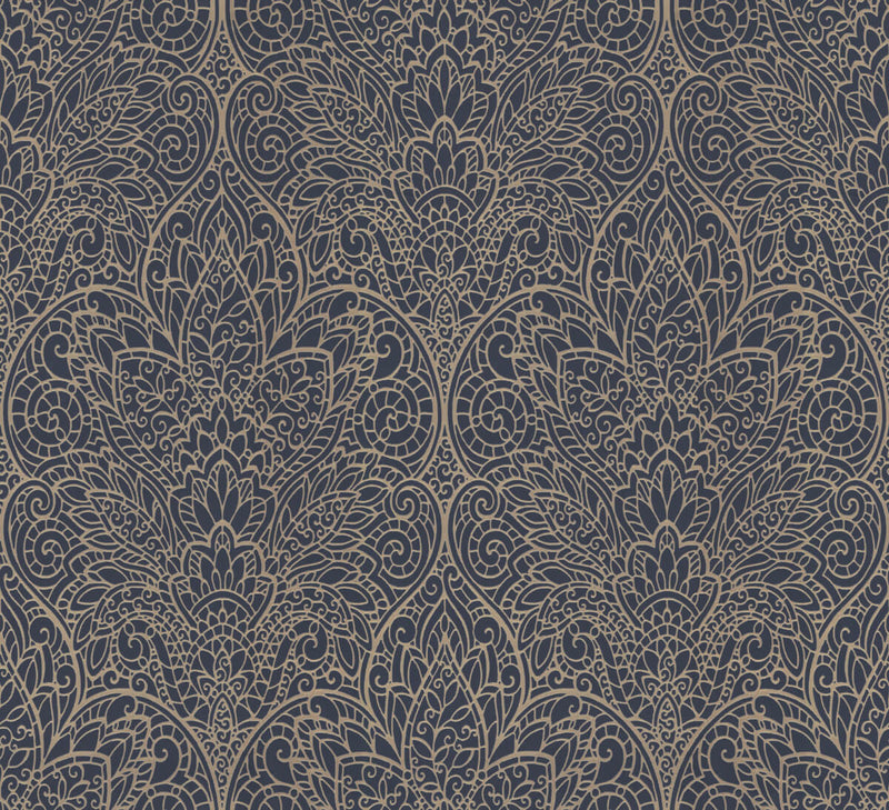 media image for Paradise Navy/Gold Wallpaper from the After Eight Collection by Candice Olson 221