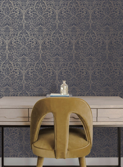 product image for Paradise Navy/Gold Wallpaper from the After Eight Collection by Candice Olson 67