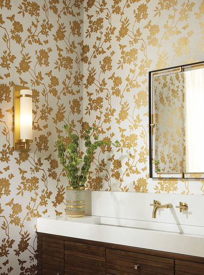 product image for Flutter Vine White/Gold Wallpaper from the After Eight Collection by Candice Olson 38