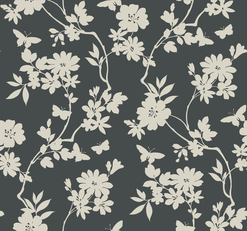 media image for Flutter Vine Gray Wallpaper from the After Eight Collection by Candice Olson 227