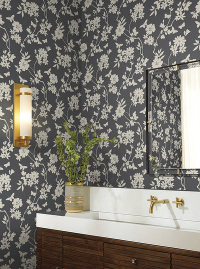 product image for Flutter Vine Gray Wallpaper from the After Eight Collection by Candice Olson 54