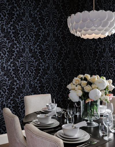 product image for Modern Romance Navy Wallpaper from the After Eight Collection by Candice Olson 76
