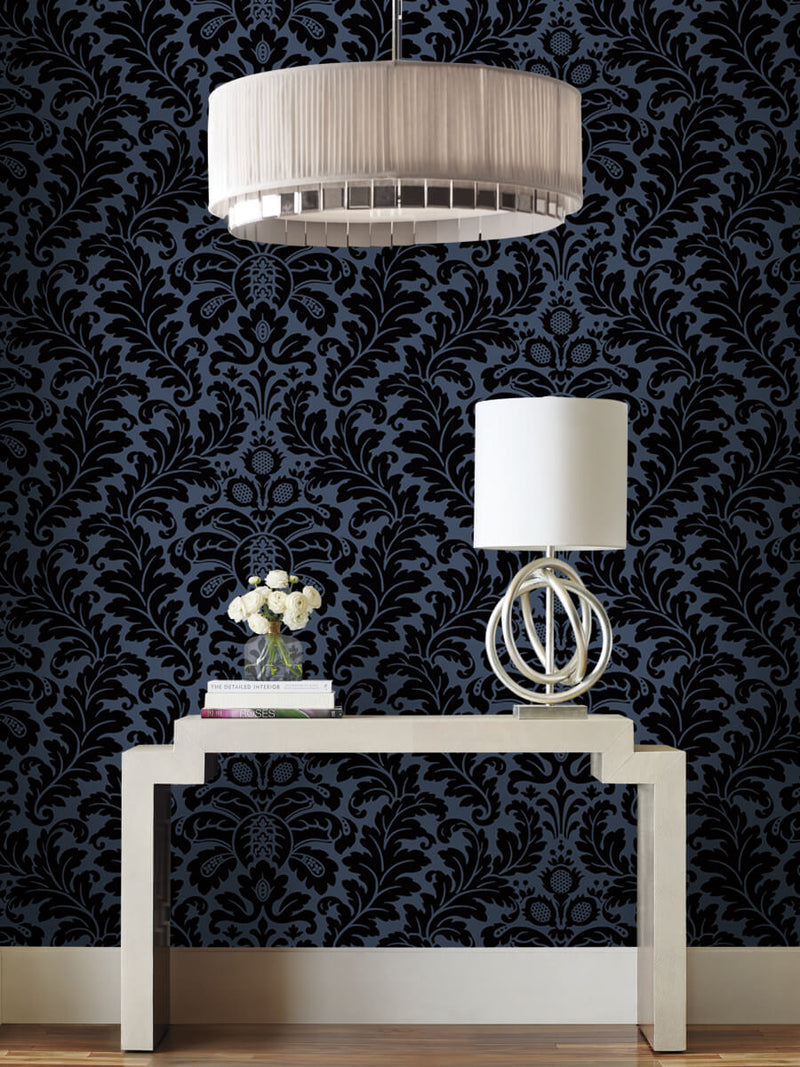 media image for Modern Romance Navy Wallpaper from the After Eight Collection by Candice Olson 291