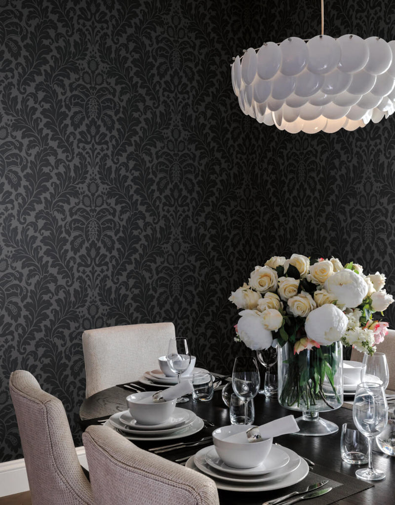 media image for Modern Romance Black Wallpaper from the After Eight Collection by Candice Olson 214