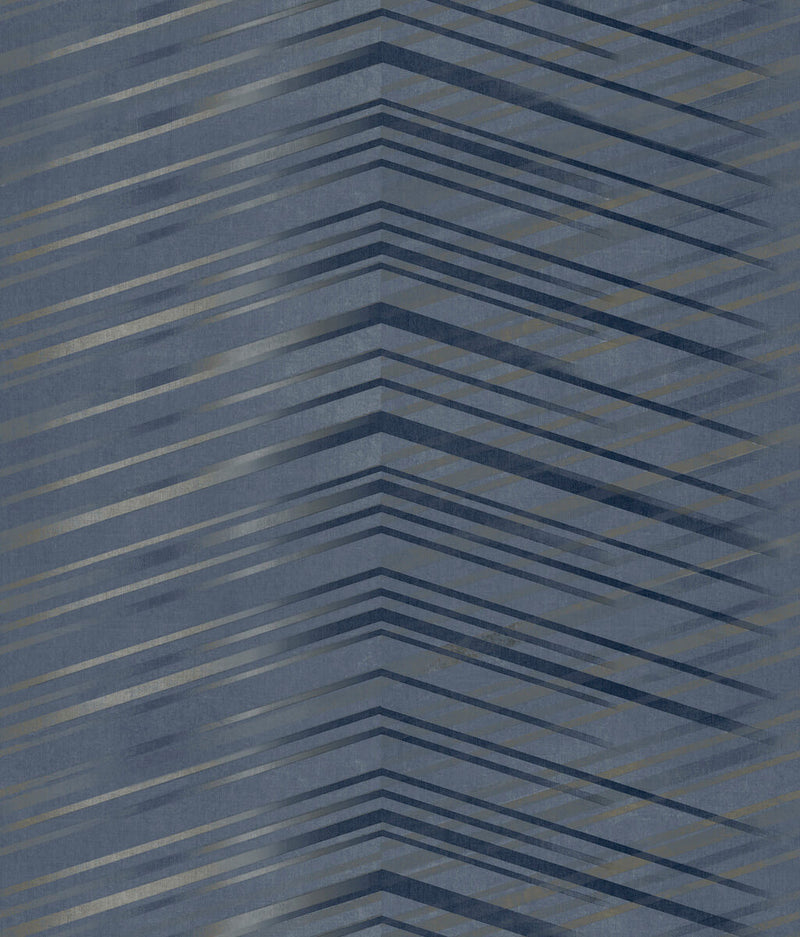 media image for Glistening Chevron Navy Wallpaper from the After Eight Collection by Candice Olson 271