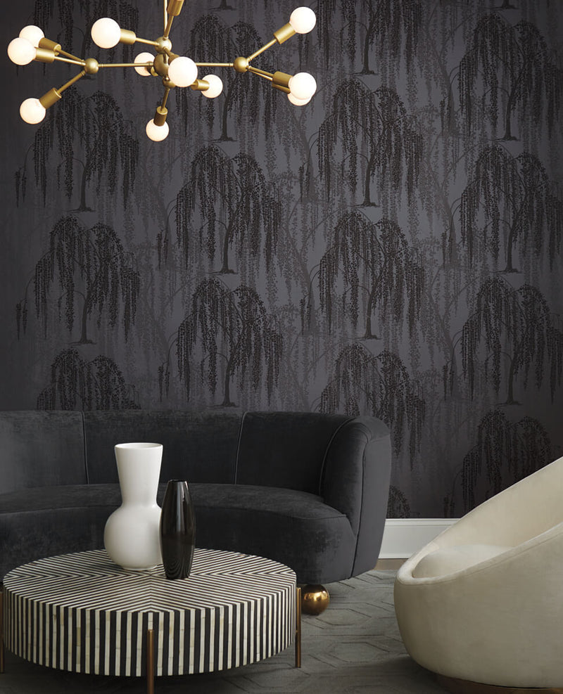 media image for Willow Glow Gray Wallpaper from the After Eight Collection by Candice Olson 235