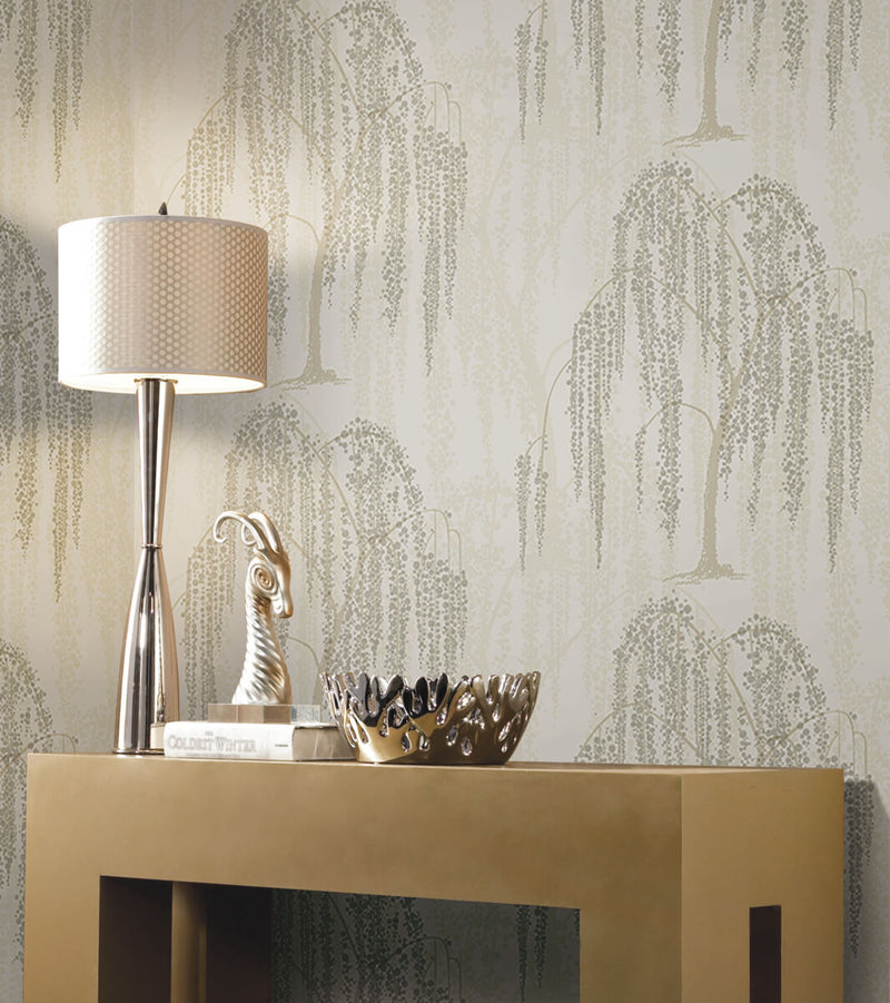 media image for Willow Glow Light Taupe Wallpaper from the After Eight Collection by Candice Olson 260