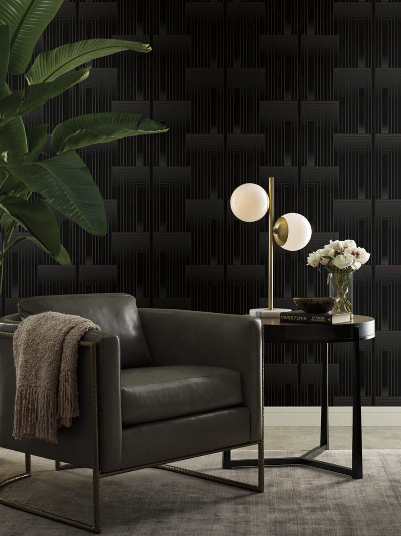 media image for Vanishing Black/Copper Wallpaper from the After Eight Collection by Candice Olson 245