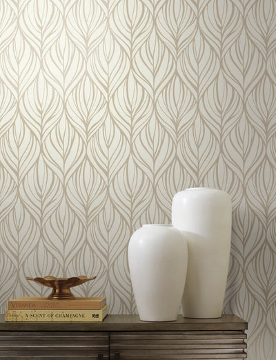 product image for Palma White/Gold Wallpaper from the After Eight Collection by Candice Olson 10