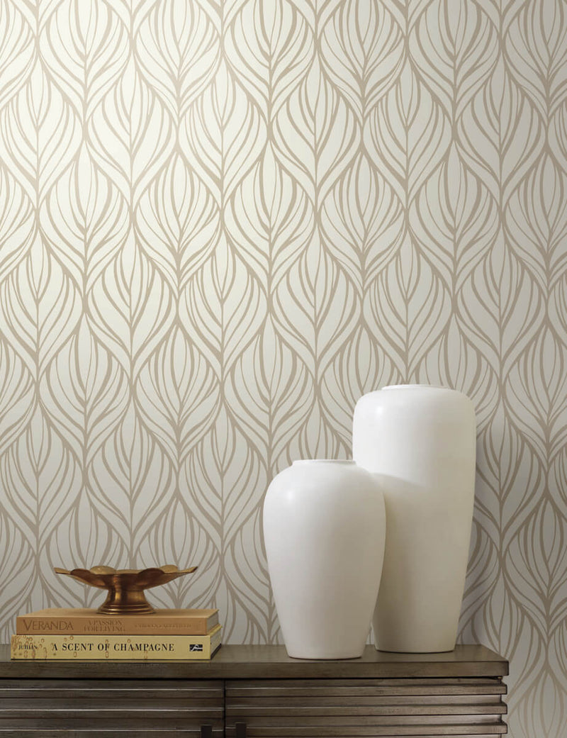 media image for Palma White/Gold Wallpaper from the After Eight Collection by Candice Olson 222