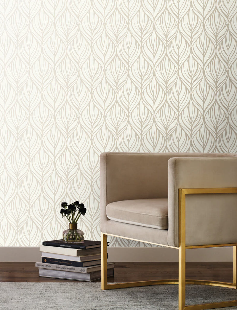 media image for Palma White/Gold Wallpaper from the After Eight Collection by Candice Olson 284