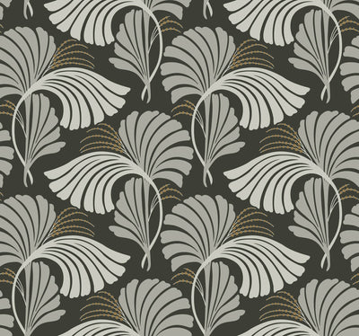 product image of Dancing Leaves Black Wallpaper from the After Eight Collection by Candice Olson 558