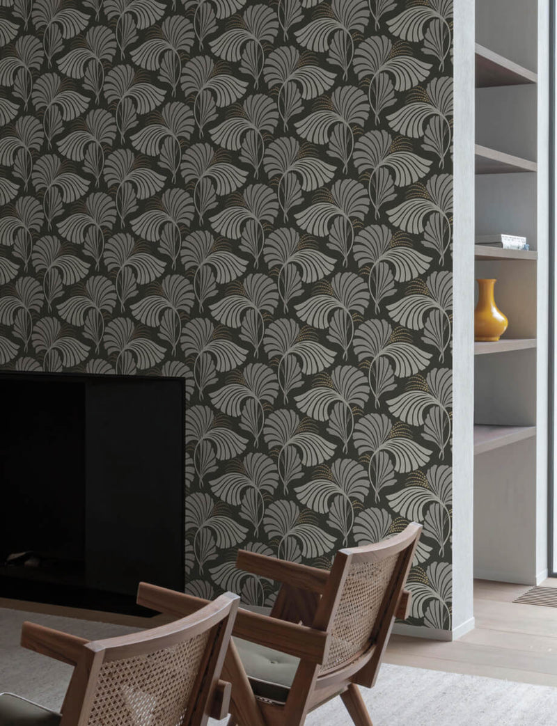 media image for Dancing Leaves Black Wallpaper from the After Eight Collection by Candice Olson 264