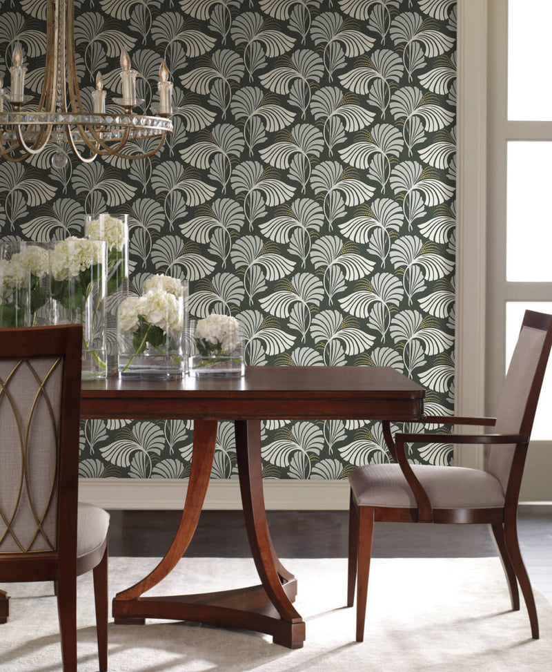 media image for Dancing Leaves Black Wallpaper from the After Eight Collection by Candice Olson 220