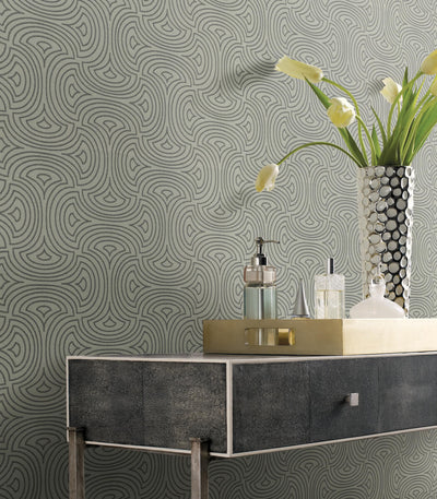 product image for Hourglass Silver Wallpaper from the After Eight Collection by Candice Olson 15