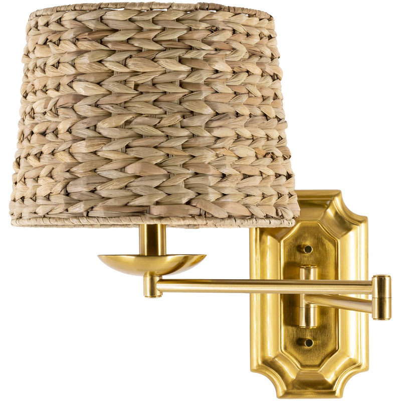 media image for Dustin DUS-001 Wall Sconce in Natural Shade & Gold Fixture by Surya 292